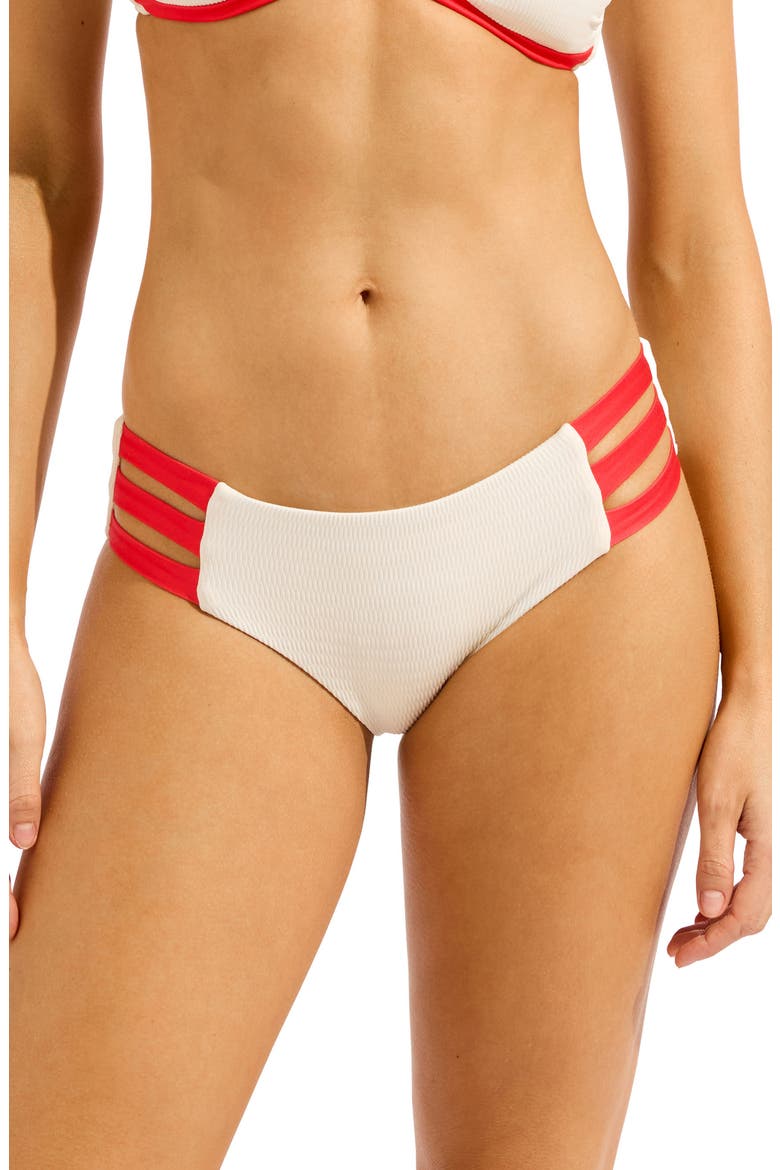 Multi Strap Hipster Bikini Bottoms, Main, color, ECRU