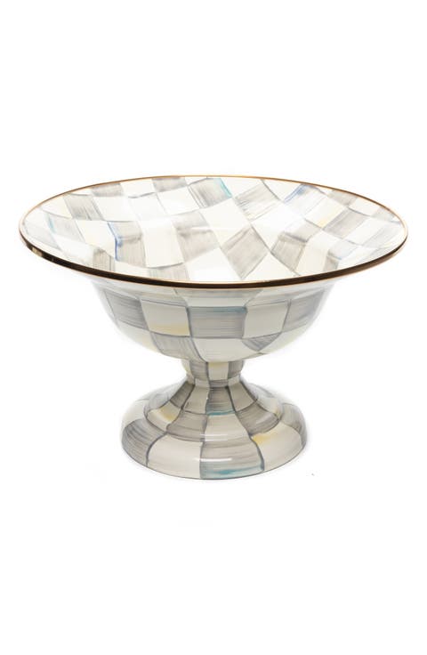 Sterling Check Enameled Steel Compote