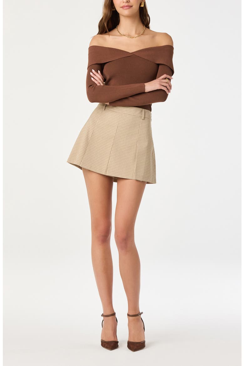 Off the Shoulder Sweater, Alternate, color, BROWN