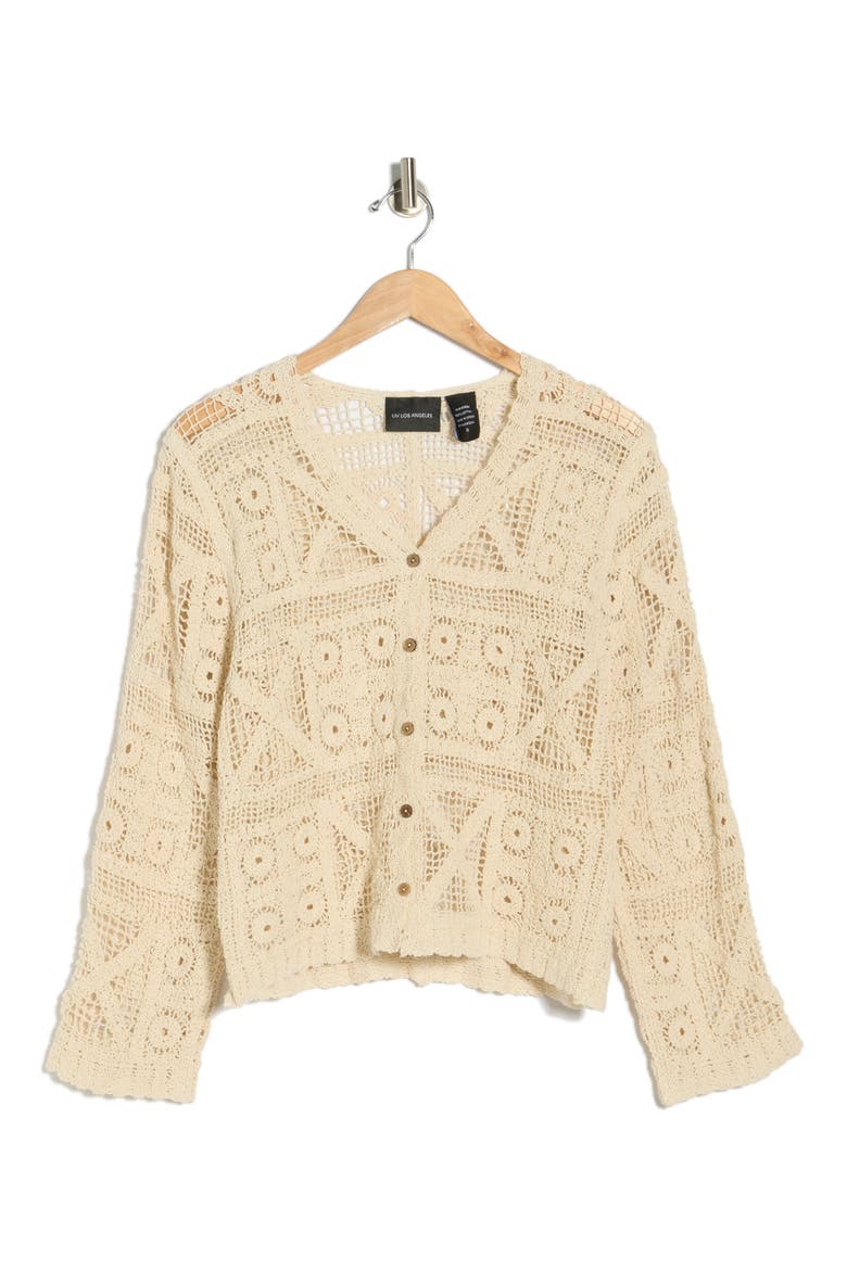 Open Stitch Cardigan, Alternate, color, NATURAL