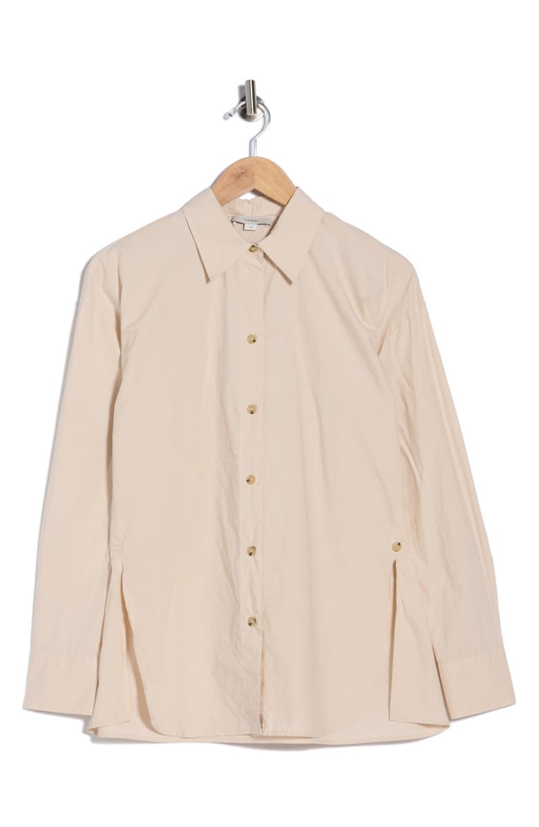 Vince Cotton Button-Up Shirt, Alternate, color, Cobblestone