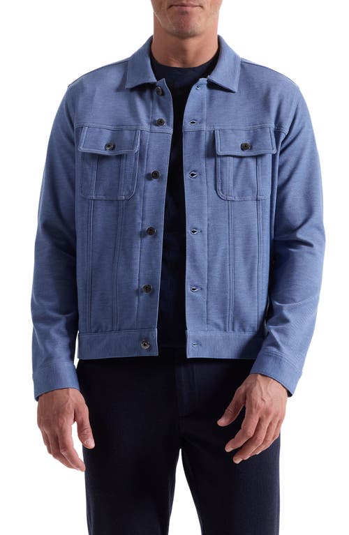 Bugatchi Knit Trucker Jacket In Blue