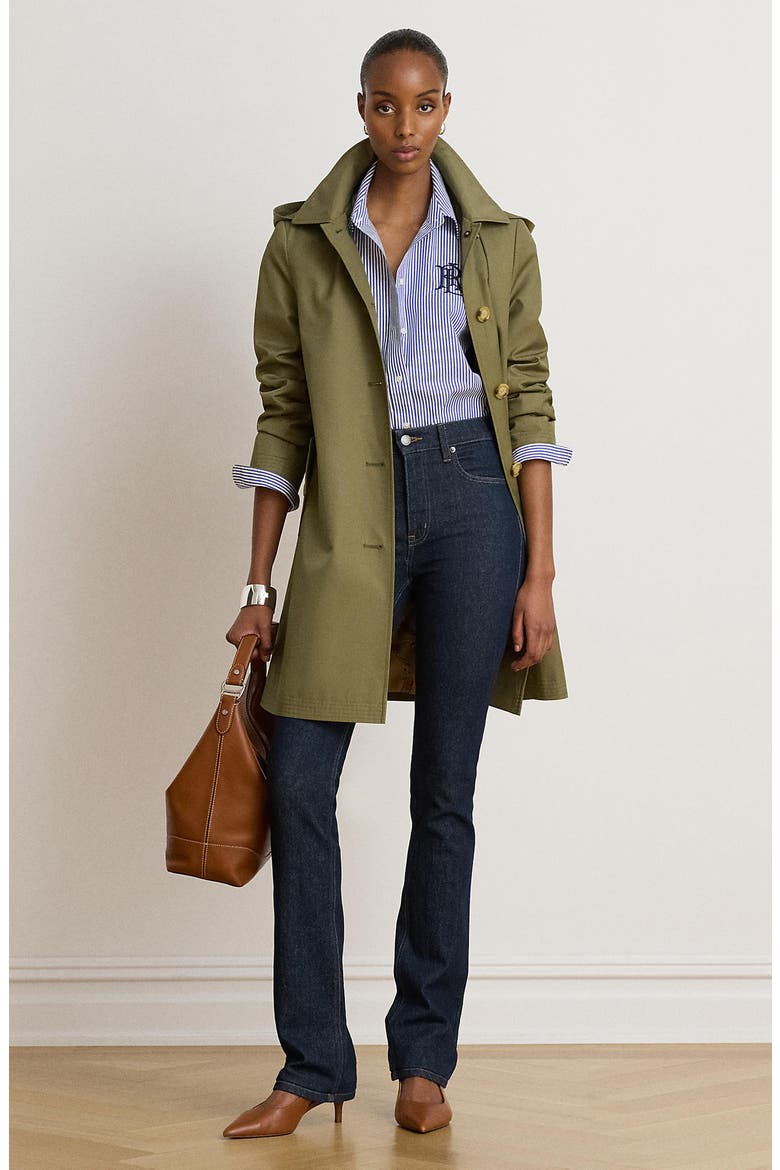 Balmacaan Hooded Raincoat, Alternate, color, LIGHT AGAVE