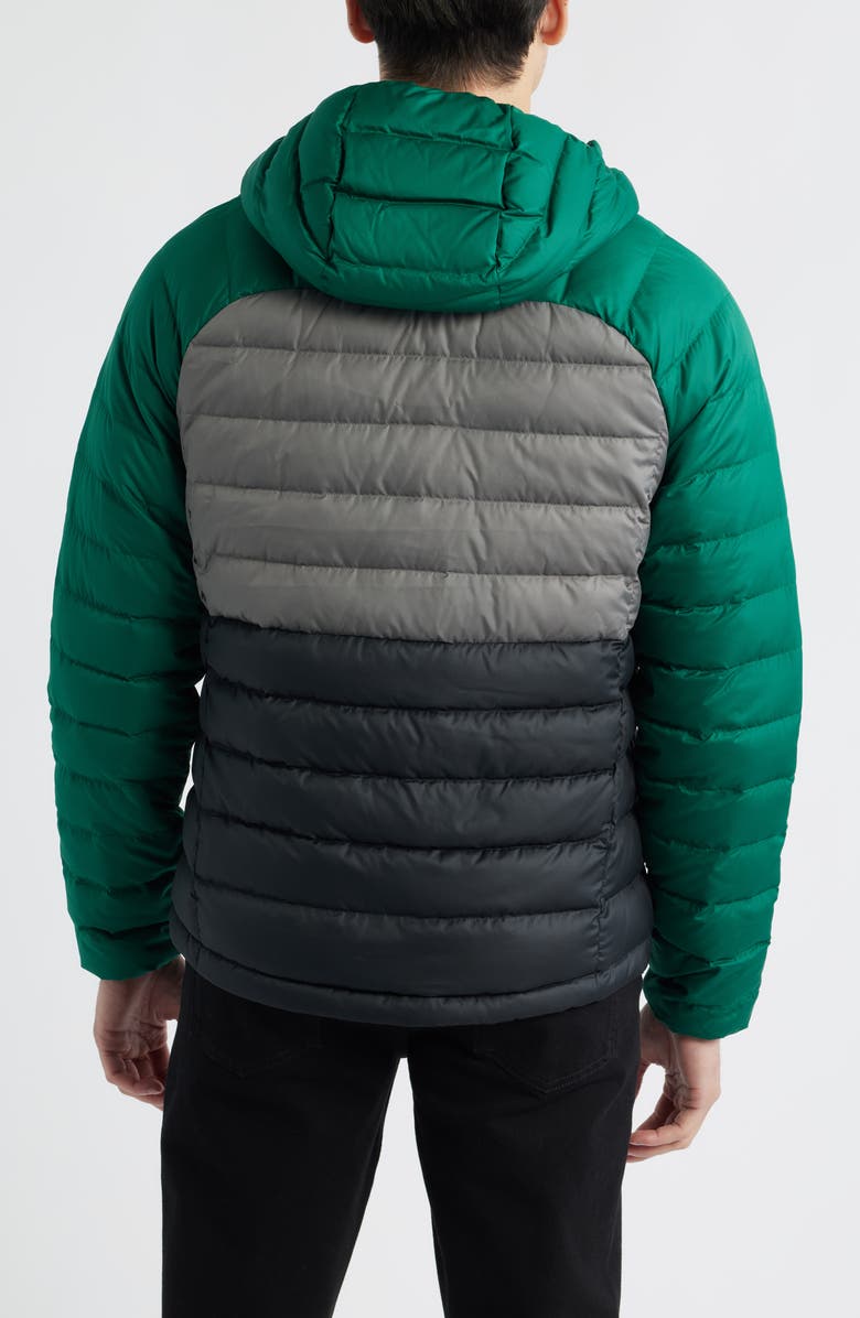 L.L.Bean Men's Beans 650 Fill Power Down Down Hooded Jacket, Alternate, color, Emerald Spruce/Black