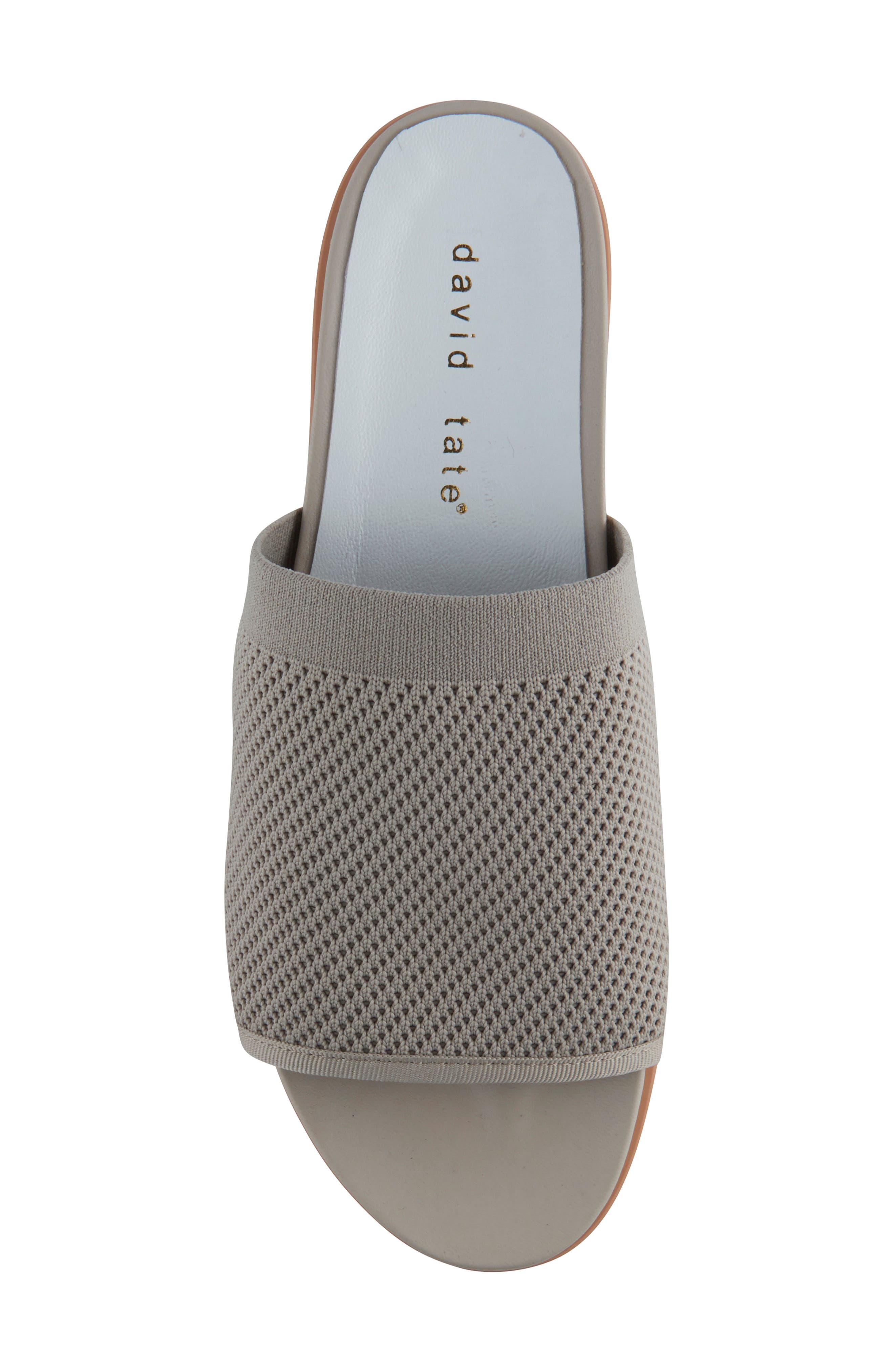 David Tate Aline Knit Wedge Slide Sandal, Alternate, color, Bone