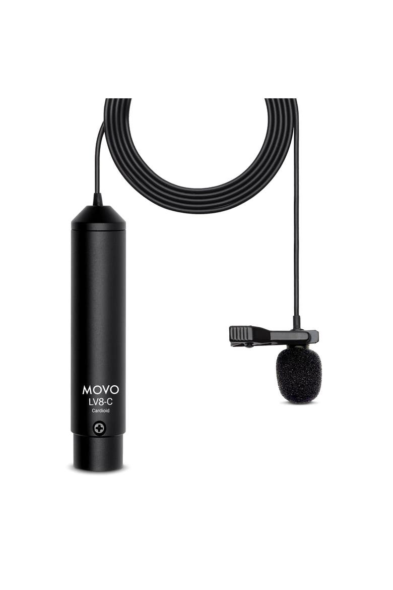 LV8-C Broadcast-Quality XLR Lavalier Mic - Cardioid Condenser, Main, color, Black