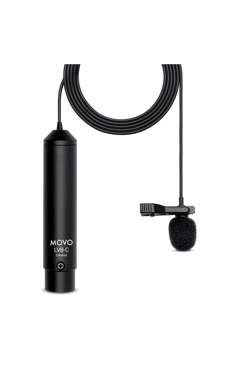 MOVO LV8-C Broadcast-Quality XLR Lavalier Mic - Cardioid Condenser, Main, color, Black