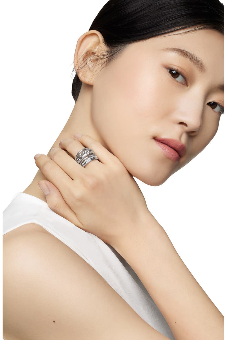 Stax Wide Diamond Ring, Alternate, color, SILVER
