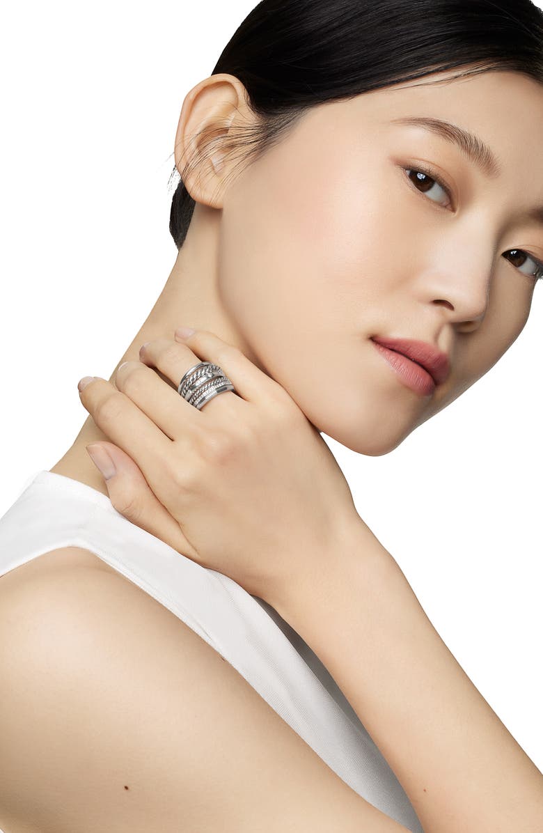 David Yurman Stax Wide Diamond Ring, Alternate, color,