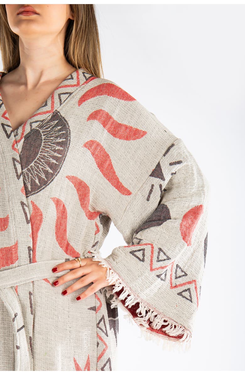 Forever & Always Shoes Evora Handmade Cotton Boho Robe Cover-Up, Alternate, color, Light Grey