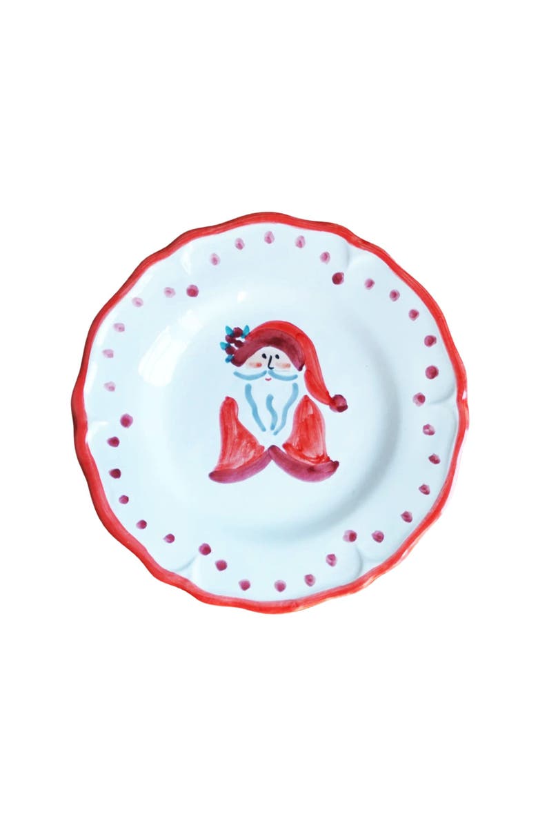 LA GABBIANELLA Babbo Natale (Santa Claus) - Salad (Dessert) Plate, Main, color, Red