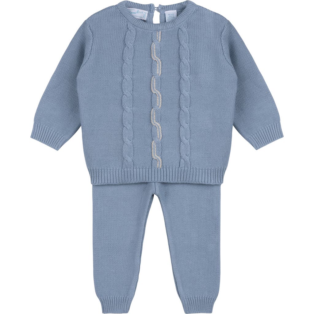 Feltman Brothers Cable Knit Cotton Sweater & Pants Set in Vintage Blue  product