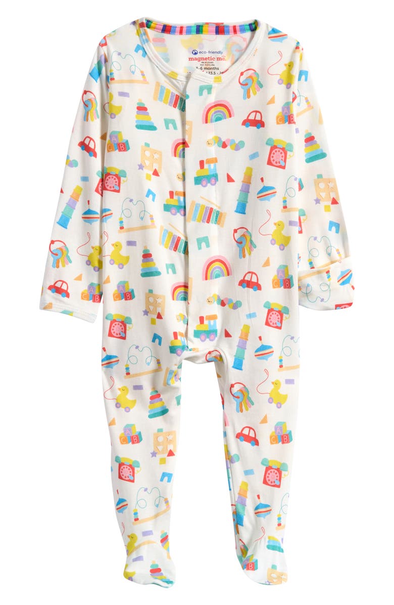 Magnetic Me Play All Day Magnetic Convertible Footie, Main, color, White