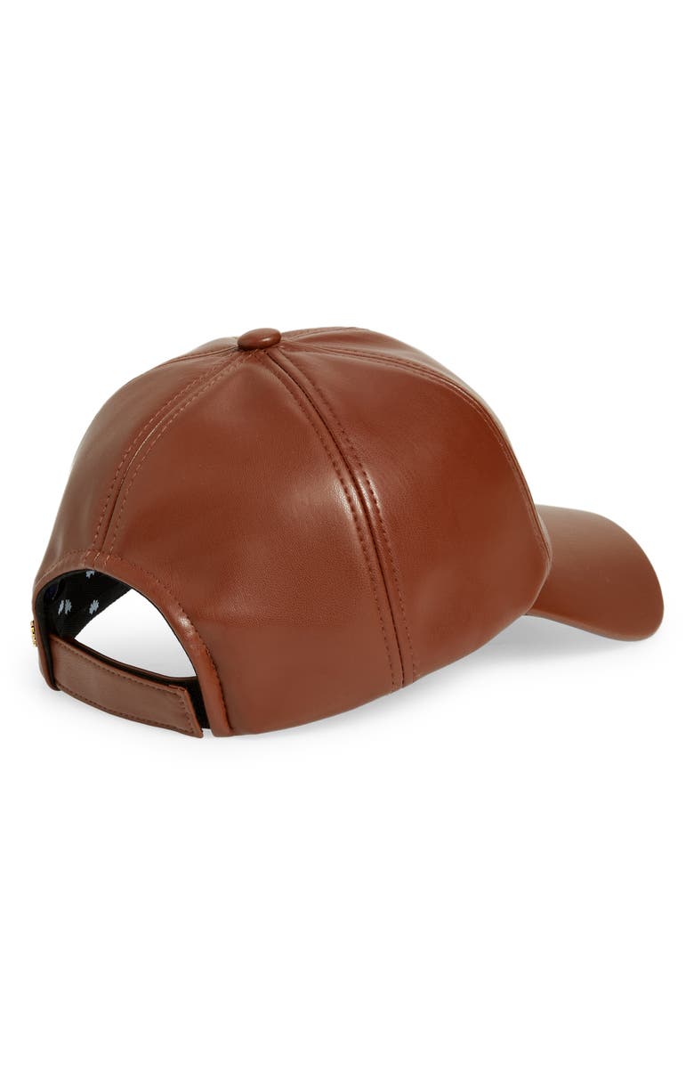 Lele Sadoughi Faux Leather Baseball Cap, Alternate, color,