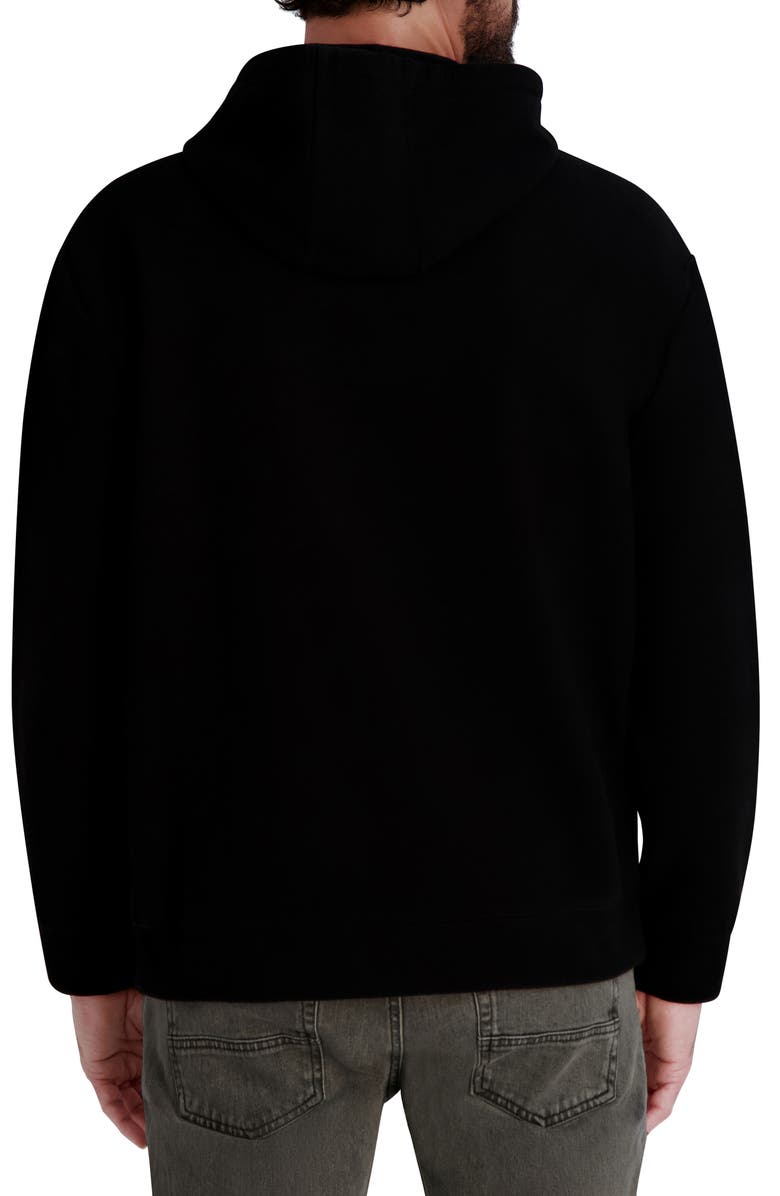 KARL LAGERFELD PARIS Textured Pullover Hoodie, Alternate, color, Black