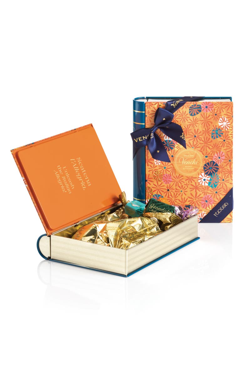 Venchi Maxi Murrine Gift Book with Assorted Chocolates, Main, color, Blue/ Orange