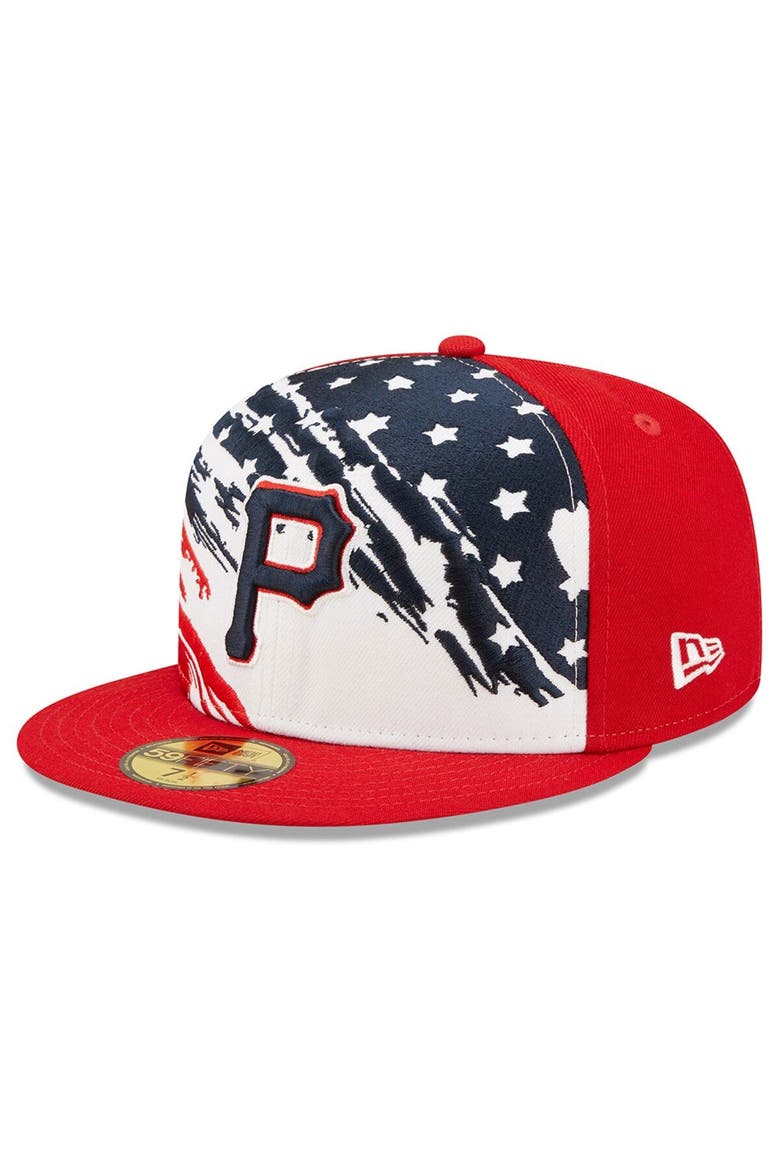 Men's New Era Red Pittsburgh Pirates 2022 4th of July On-Field 59FIFTY Fitted Hat, Main, color, Red