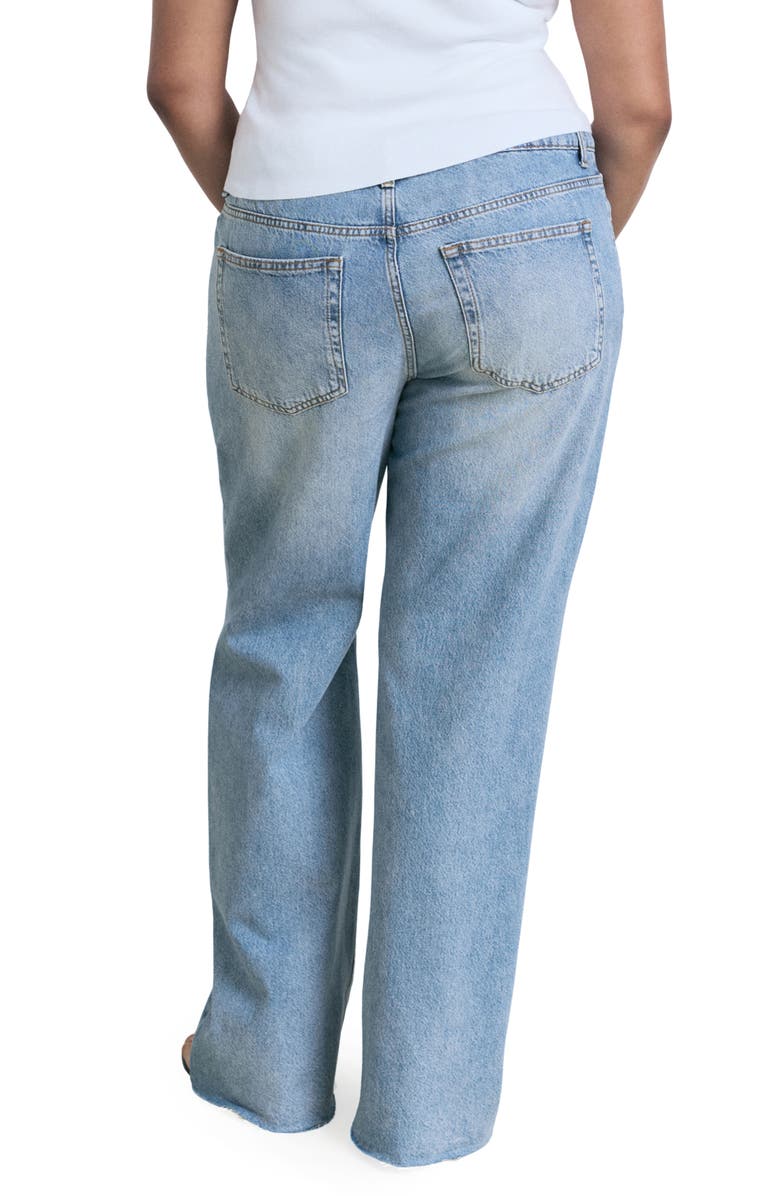 MANGO Danila Raw Hem High Waist Wide Leg Jeans, Alternate, color, 