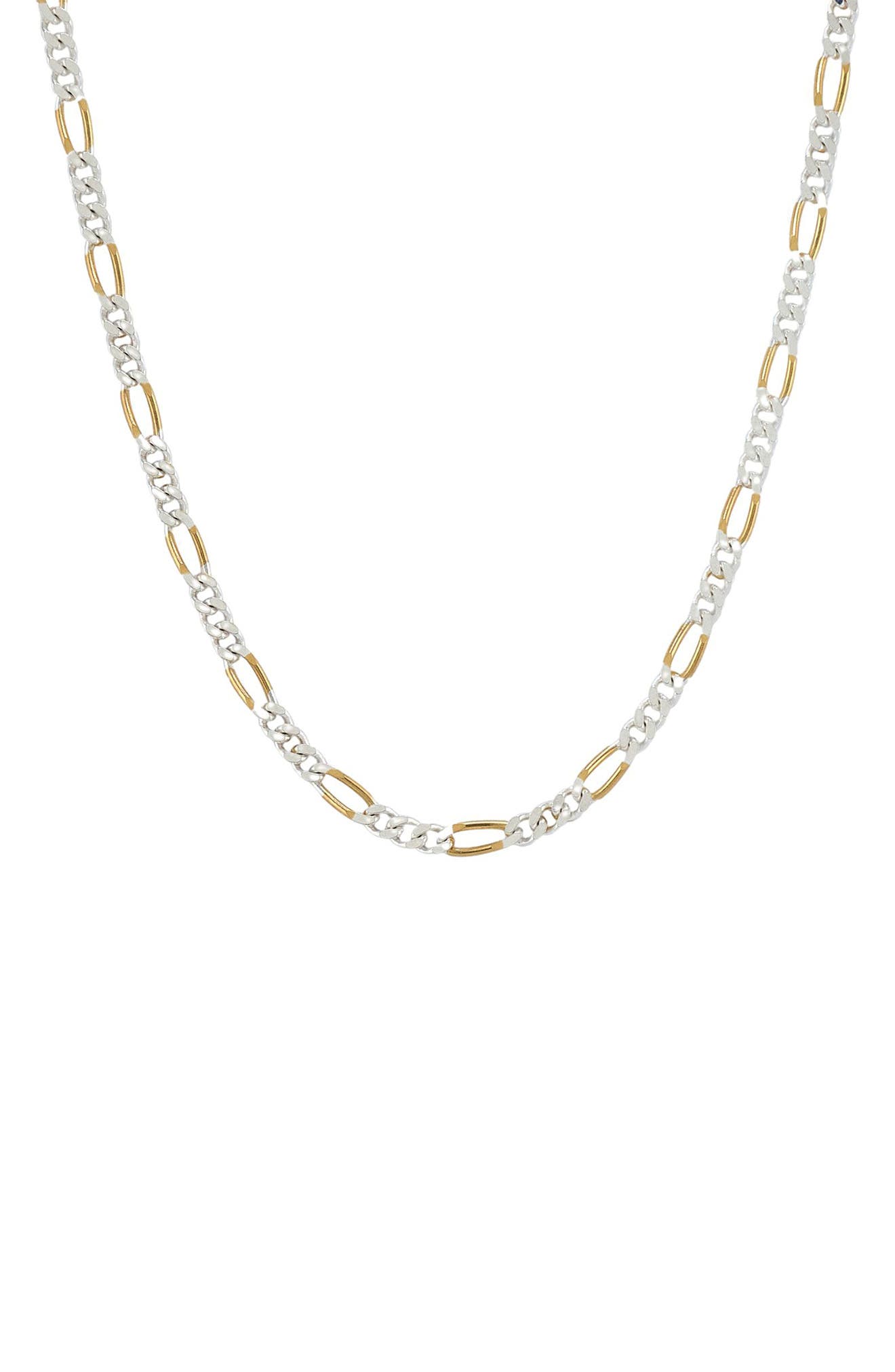 AMERICAN EXCHANGE Two-Tone Figaro Chain Necklace