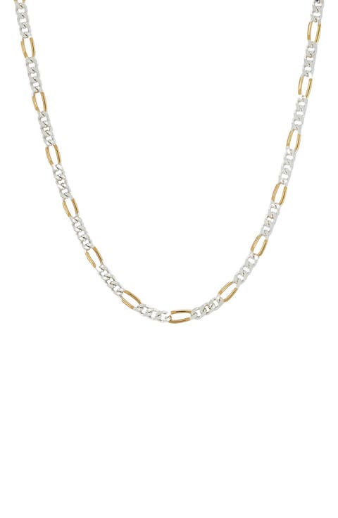 Two-Tone Figaro Chain Necklace