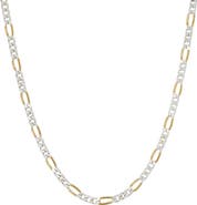 AMERICAN EXCHANGE Two-Tone Figaro Chain Necklace