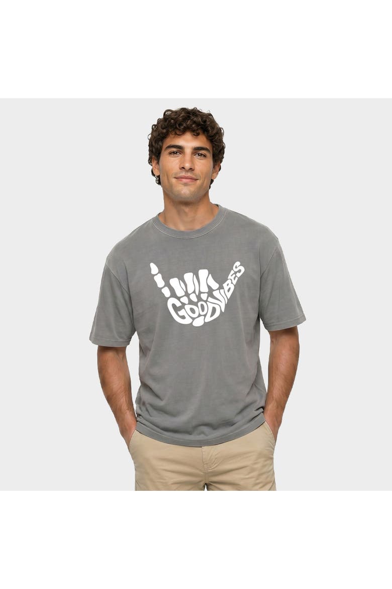 Good Vibes Skeleton Garment Dyed T-Shirt, Alternate, color, Grey