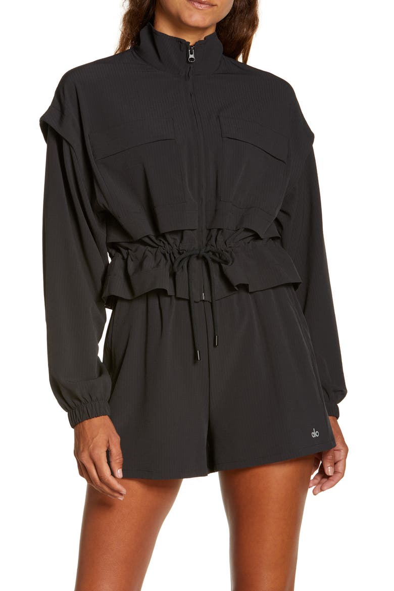 Ready Set Stretch Seersucker Jacket, Alternate, color, BLACK