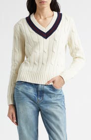 Nili Lotan Fabiana Cable Wool Tennis Sweater
