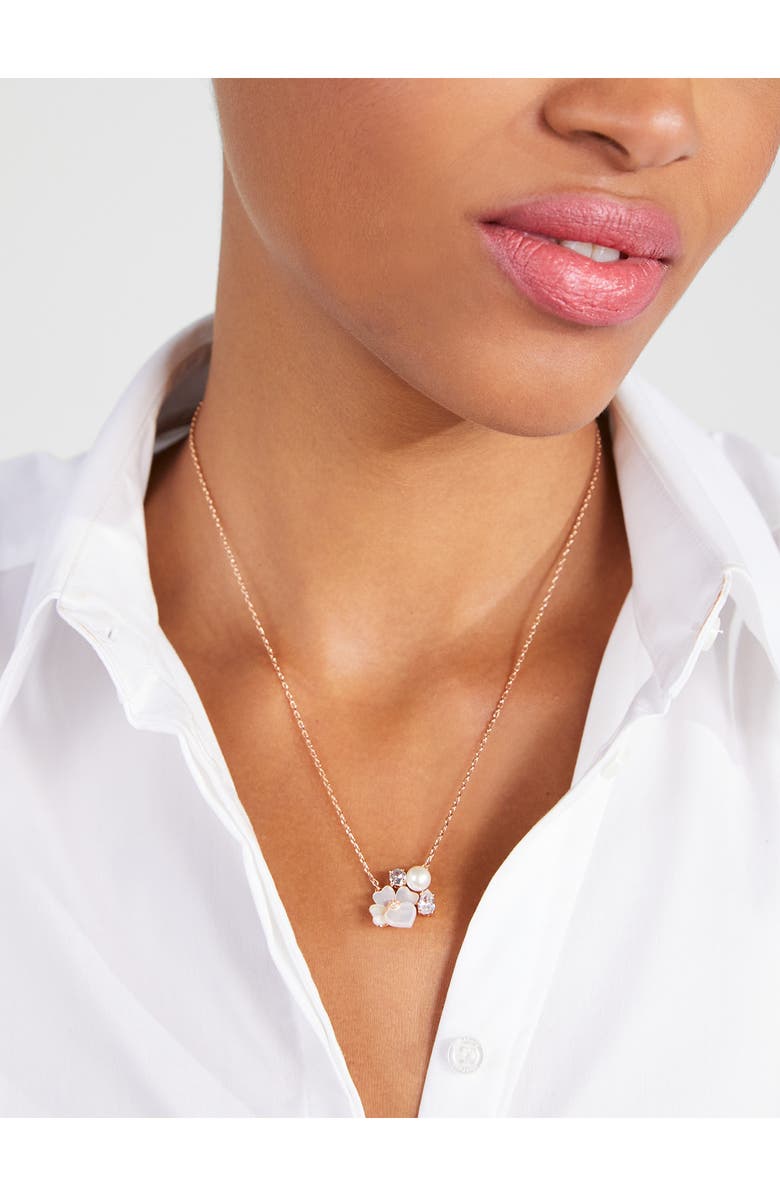Kate Spade New York precious pansy cluster pendant necklace, Alternate, color, 