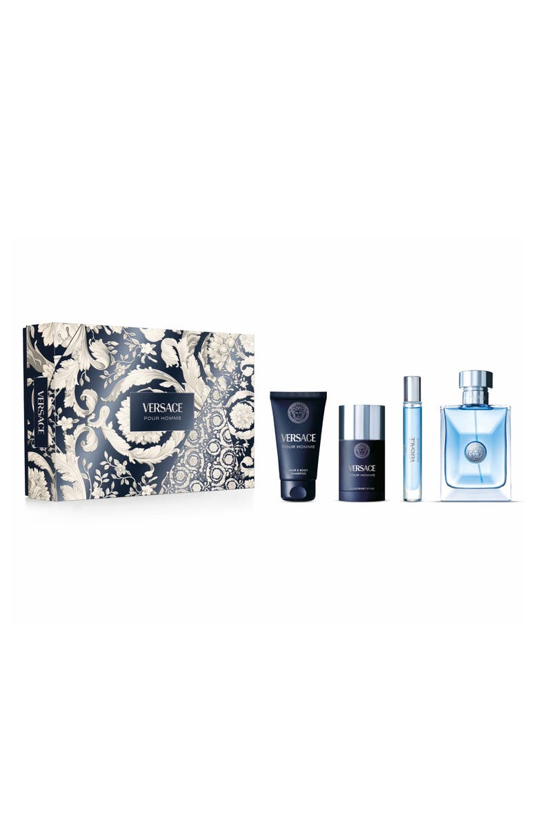 Versace pour Homme Eau de Toilette Spray 4-Piece Gift Set $197 Value, Main, color, 