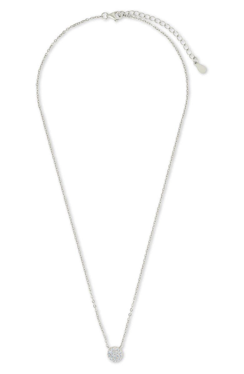 Sterling Forever Cubic Zirconia Pendant Necklace, Alternate, color, Silver