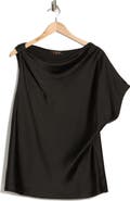 Renee C Asymmetric Satin Top