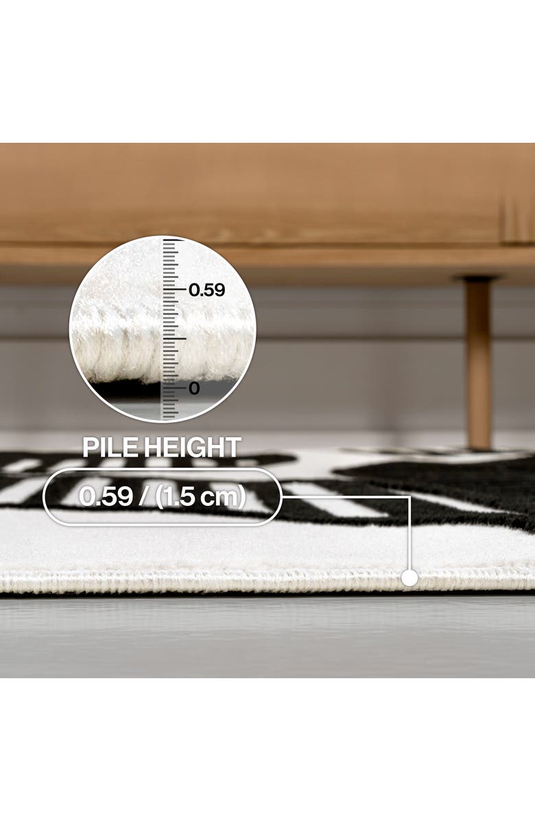 JONATHAN Y Nordby High-Low Geometric Arch Scandi Striped Indoor/Outdoor Area Rug, Alternate, color, Black/White