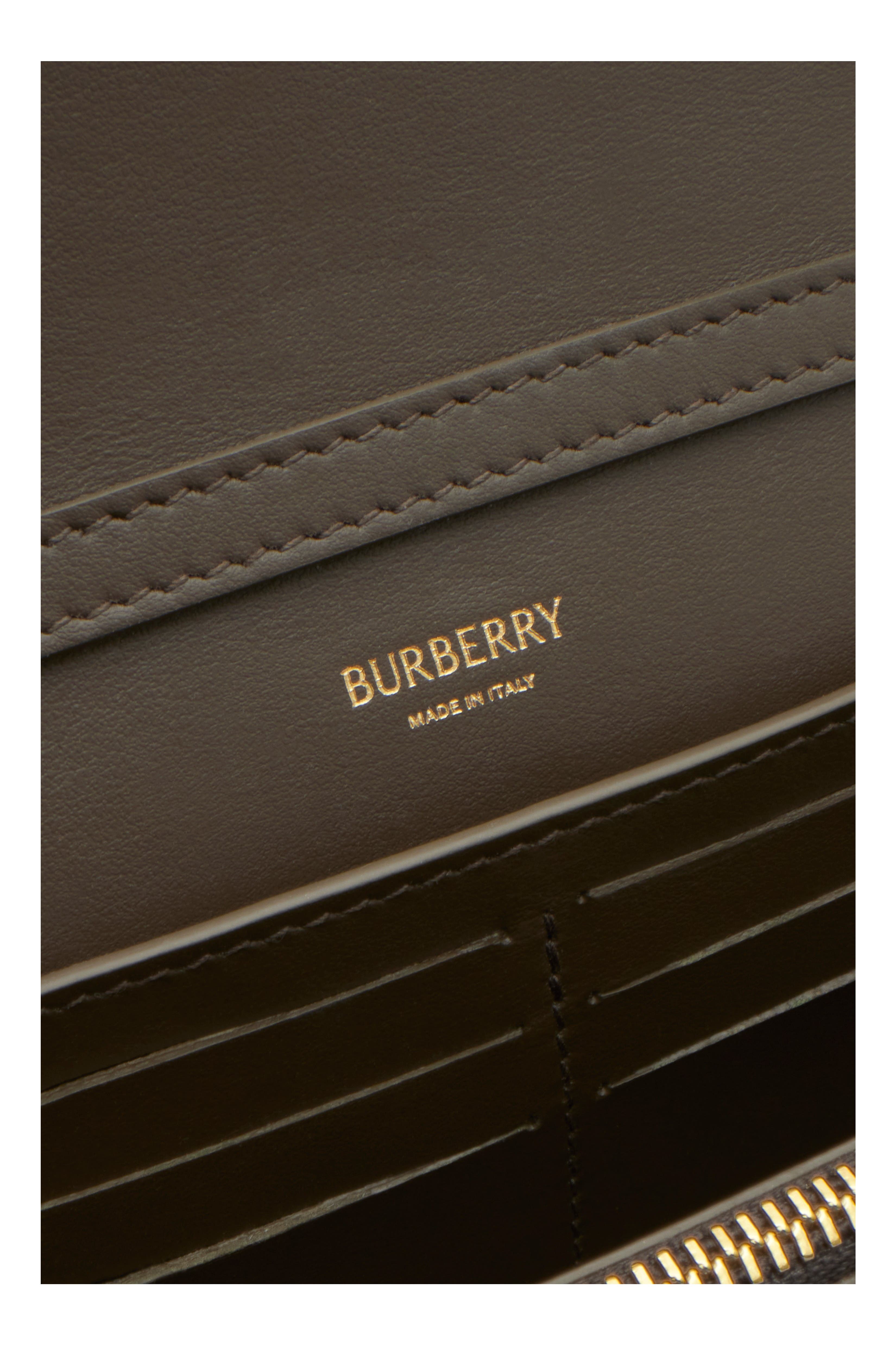 Burberry Check Chain Strap Wallet, Alternate, color, 