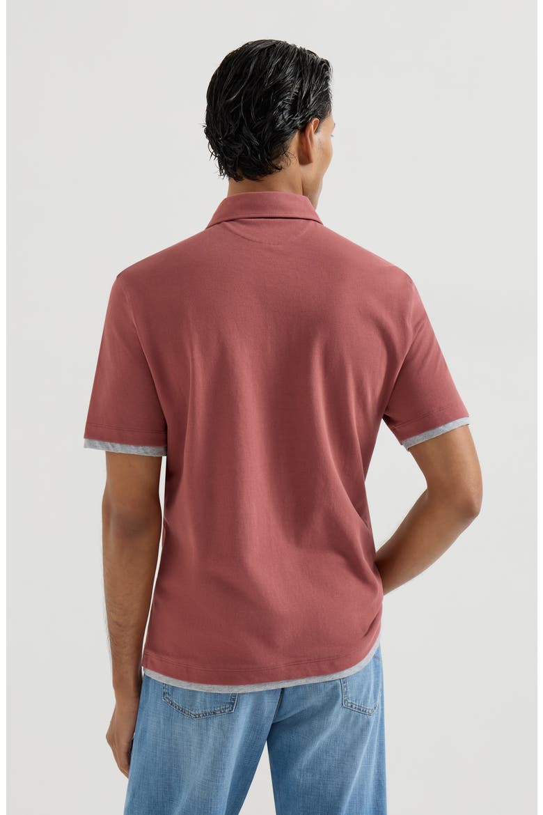 Piqué polo shirt, Alternate, color, Coral