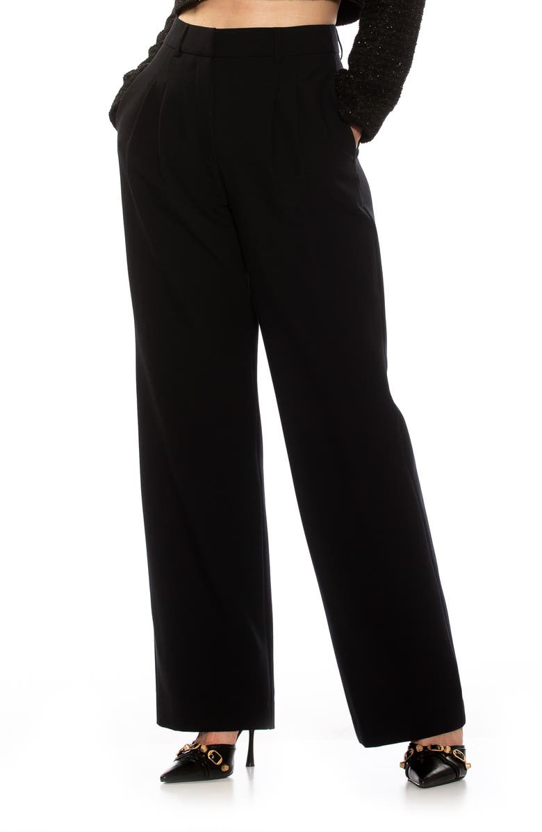 Alexia Admor Ellie Pleated Wide Leg Pants, Alternate, color, Black