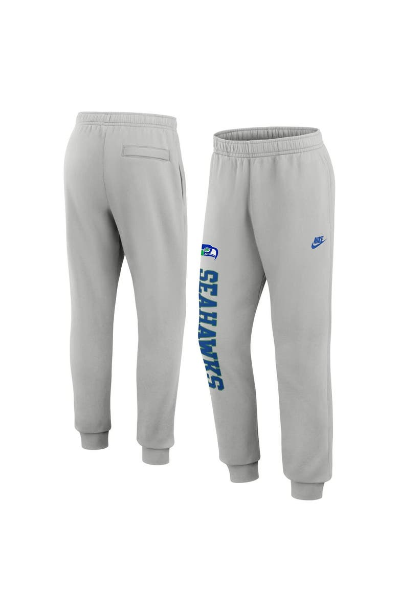 Nike Men's Nike Silver Seattle Seahawks Rewind Club Fleece Joggers, Alternate, color, 