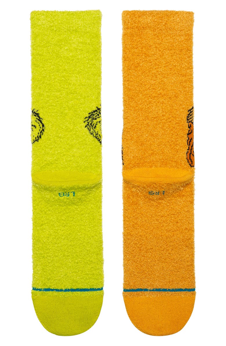 Stance Grinch & Max Crew Socks, Alternate, color, Green/Brown