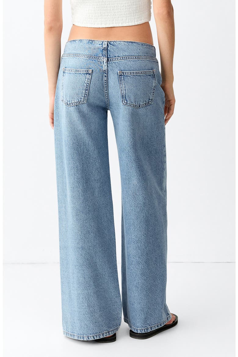 Low Waist Wide Leg Jeans, Alternate, color, MEDIUM BLUE