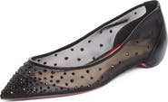 Christian Louboutin La Pigaletta Follies Strass Pointed Toe Flat