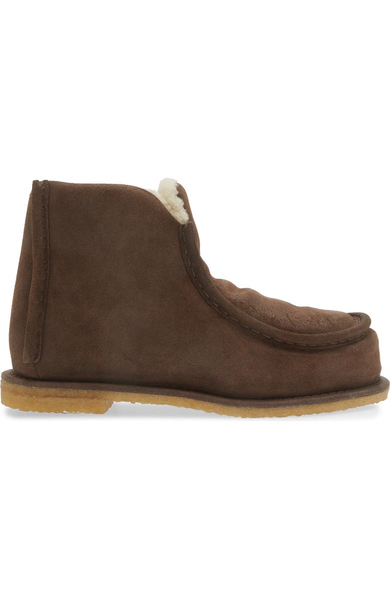 JW Anderson Genuine Shearling Lined Bootie, Alternate, color, 567 Chocolate Mrn Beige