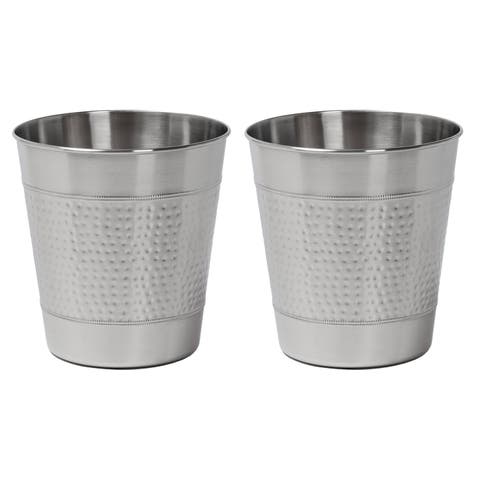 Riley Modern Classic Hammered Steel Accent 2 Gal Waste Bin (Set of 2)