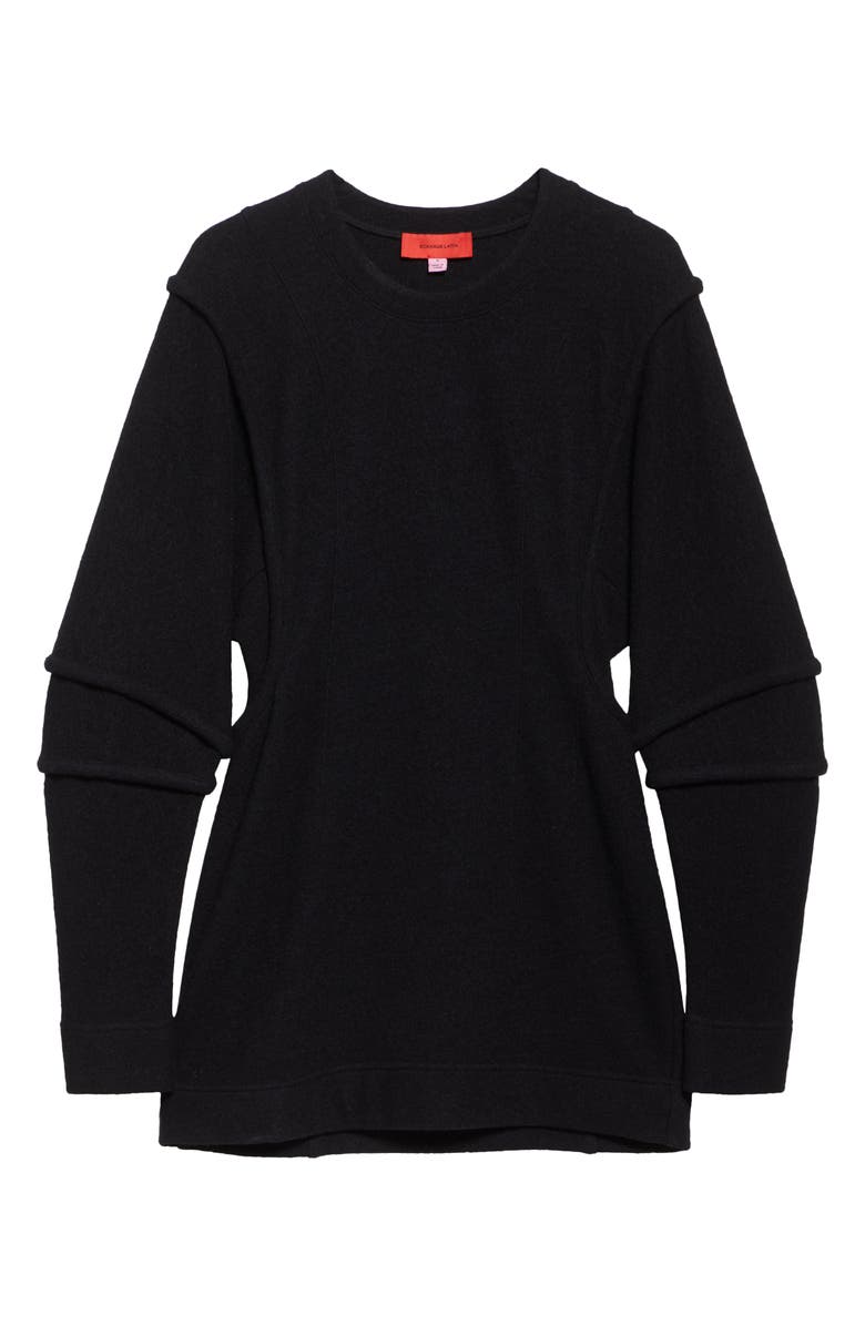 Eckhaus Latta Pallas Long Sleeve Boiled Wool & Cotton Minidress, Alternate, color, Dusk