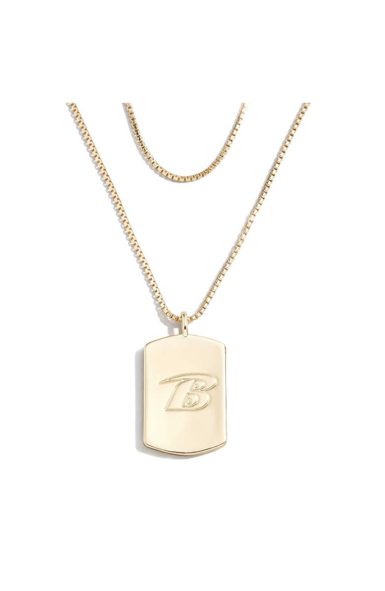 WEAR by Erin Andrews x Baublebar Baltimore Ravens Gold Dog Tag Necklace, Main, color, 