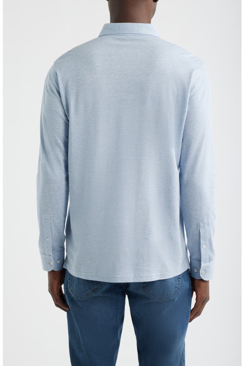 Landon Crown Crafted Long Sleeve Polo, Alternate, color, BLUE FROST