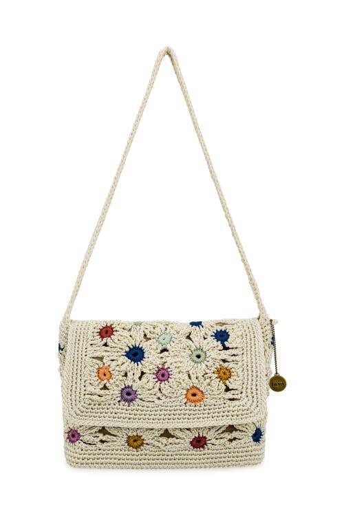 The Sak Marlow Crochet Flap Shoulder in Natural Multi Flower at Nordstrom
