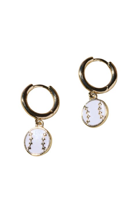 Baseball Huggies Earrings