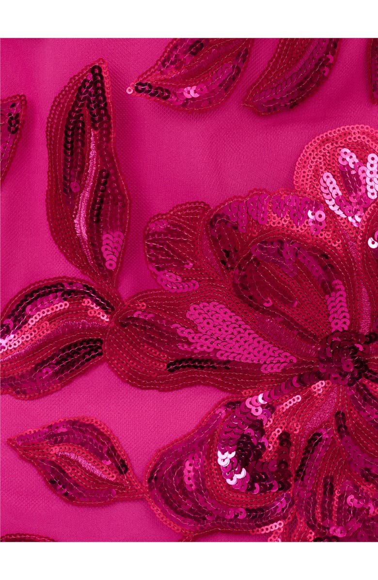 Adrianna Papell Floral Sequin Cocktail Dress, Alternate, color, 