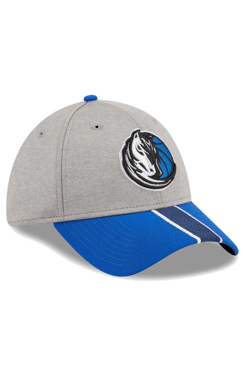 New Era Men's New Era Gray/Blue Dallas Mavericks Striped 39THIRTY Flex Hat, Alternate, color, 