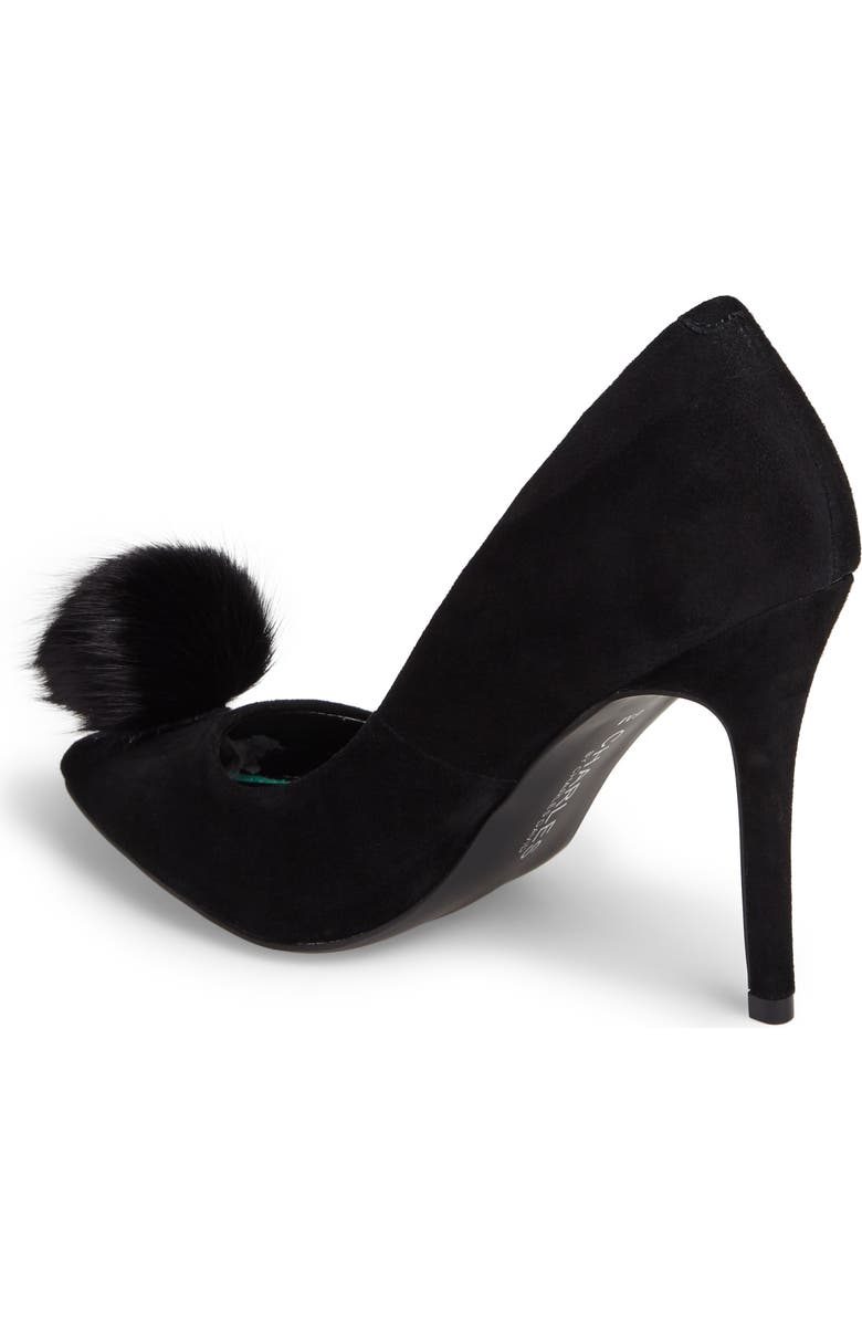 Charles by Charles David Pixie Pump with Genuine Fox Fur Pom, Alternate, color,